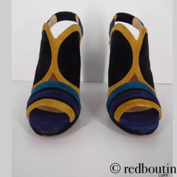 Christian Louboutin mod open toe block heel sandals - Picture 4 of 7